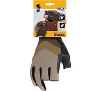 Jubappe Guantes de trabajo Mecanix T-10 táctiles – Piel sintética, 3 dedos abiertos, Marrón/Negro