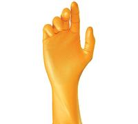 Juba "Grippaz" G, desechable nitrilo escamado sin polvo, naranja - SIZE: 10