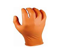Juba "Grippaz" G, desechable nitrilo escamado sin polvo, naranja - SIZE: 9