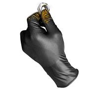 Jubappe Guantes desechables Grippaz G de nitrilo escamado sin polvo Negro Talla 11
