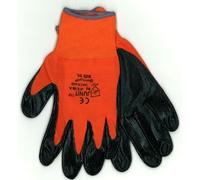 Juba - Guante sin costuras poliamida con nitrilo, negro/naranja, talla 8