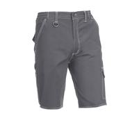 Juba Pantalón Corto Multibolsillos 68% algodón, 30% poliéster y 2% Elastano, 260 g/m², Gris, L