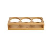 Jubepk Wine Glass Rack, Wine Holder, 10.63x3.54x1.97inch, Glasses Holders, Wooden 3-Hole Drink Stand Tray with Bottle Slot, Compact and Stylish Organizer for Kitchen Counter, Dining Room