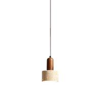 JUCHRZEY Lámpara Colgante Japonesa Piedra Decorativa Madera Crema Luz Moderna Lámpara Colgante de Cemento para Mesita de Noche Creativa para Sala de Estar Dormitorio