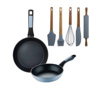 Juego 2 sartenes ø20ø26cm aluminio prensado con 5 utensilios de silicona noia san ignacio