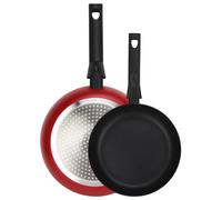 Fagor Nela Rouge Set Juego Sartenes Inducción 20-24 cm, Aluminio Extragrueso Espesor 3 mm, Antiadherente Ecológico Doble Capa sin PFOA, Apta para Todas Las Cocinas, Vitrocerámica, Gas, Lavavajillas