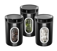 Juego 3 Cajas Apilables para Café Azúcar Ventana Transparente Herméticas