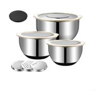 Juego 3 Cuencos para acero Inoxidable 304 con Rallador Juego(white)