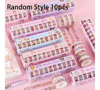 Juego aleatorio de 10 cintas de Sanrio - , Kuromi, My Melody, pegatinas de cinta kawaii para diario, álbum de recortes, manualidades DIY, pegatinas, regalos