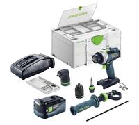 Juego básico Festool TPC 18/4: taladro atornillador a batería de 18 V, 75 Nm, sin escobillas + 1 batería de 5,0 Ah + cargador + Systainer