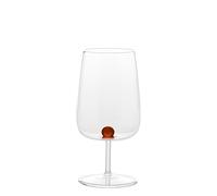 Juego Bilia de 6 copas de cristal de borosilicato ámbar con esfera decorativa artesanal para mesas elegantes y brindis originales. Diseño exclusivo. - ZAFFERANO