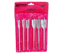 Juego brocas planas madera 3 puntas wolfpack 6 piezas