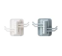 Juego combinado de 2 ganchos giratorios blancos y azules: ideal para organización de dormitorio, cocina y baño