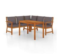 Juego Comedor De Jardín 4 Pzas Con Cojines Madera Maciza Acacia Vidaxl