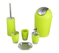 Juego completo de baño de 6 piezas, diseñado para e espacio y fácil limpieza, perfecto para baños modernos y uso de invitados (verde)