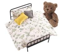 Juego completo de cama casa en miniatura cama vintage realista con ropa de | Set de muebles para casa en miniatura para niña, dormitorio, sala de estar, sueño, historia, disfraz de fiesta annivers