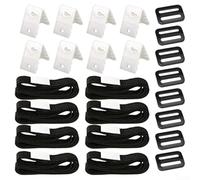 Juego completo de correas para cubierta de piscina con cierres y placas para carrete de manta solar, accesorios de nailon para protección contra el viento para piscinas al aire libre (8 piezas)