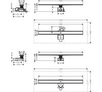 Juego completo de desagüe para ducha RainDrain Allround, 900 mm x 900 mm
