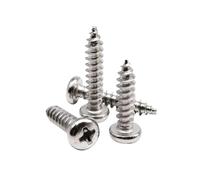 Juego de 1 caja de mini tornillos autorroscantes for madera de cabeza plana redonda, M1.2, M1.4, M1.7, M2, M3 y M4, acero inoxidable 304 GB845(Set C 1010pcs)