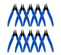 Juego de 10 Alicates Corta-alambres de 5" (125mm) para Maquetas y Electrónica, Corte Flush de Precisión, Alicates de Corte Lateral de Acero para Modelismo Gundam y Componentes SMD