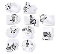 Juego de 10 blocs de notas extraíbles, forma de notas musicales, blocs de notas, notas autoadhesivas, notas autoadhesivas, notas autoadhesivas reutilizables