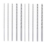 Juego de 10 brocas extralargas Hss de acero alto para madera, metal, aluminio, plástico, 2 mm, 3 mm, 3,5 mm, 4 mm, 5 mm, plata, 150 mm de longitud