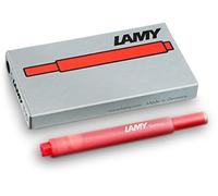 Juego de 10 cartuchos de tinta LAMY T10 con gran capacidad de tinta, aptos para todos los modelos de plumas estilográficas LAMY. Contenido: 1,25 ml por cartucho. 5 uds/paquete. Color tinta: rojo