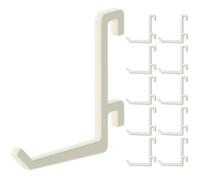 Juego de 10 ganchos para panel perforado Ikea Skadis - Modelo en L inclinado, 40 mm - Soporte de pared, placa para herramientas y accesorios
