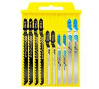 Juego de 10 hojas de sierra de calar de acero HSS, para madera y metal, accesorios profesionales para sierra de calar, compatible con Bosch, Makita, Festool, curvas precisas y cortes rectos, estuche