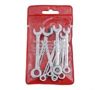 Juego de 10 llaves en miniatura de construcción de acero para sistemas británicos y métricos, tamaño compacto de bolsillo, a prueba de explosiones, kit de llaves de mano de seguridad (rojo británico)