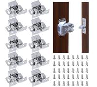 Juego de 10 Pestillos de Doble Rodillo para Muebles y Armarios con Tornillos Incluidos - Cierre Silencioso y Seguro para Puertas de Armario, Cajones y Más (Plata)，freno puerta corredera armario