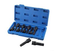Juego de 10 piezas de 1/2 pulgada para llaves de vaso Torx para t20-T80 Star Bit Sockets de aleación tratada térmicamente para mecánicos de motocicletas en caja de plástico