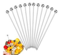 Juego de 10 pinchos de acero inoxidable para aperitivos de oliva