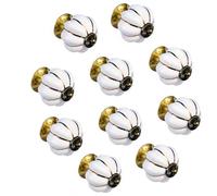Juego de 10 pomos de cerámica blanca y detalles dorados, pintados a mano con diferentes diseños. Tiradores artesanales para armarios, cajoneras, cómodas y colgadores. Pomos clásicos de 40mm diámetro