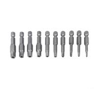 Juego de 10 puntas de destornillador Torx de 5 puntos, destornilladores de cabeza pentágono a prueba de manipulaciones con vástago hexagonal de 1/4 pulgadas, kit de brocas de seguridad de aleación de