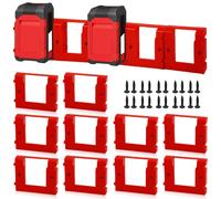 Juego de 10 soportes para baterías de 18 V para herramientas Einhell, con sistema de montaje en pared e incluye tornillos