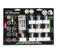 Juego de 10 velas de té LED Color con función de temporizador incl. 10...