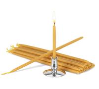Juego de 100% cera de abeja pura en forma de velas, con soporte para velas