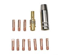 Juego de 12 boquillas MB15 MIG de 0,8 mm, soporte de punta M6, boquilla difusora de gas y puntas de contacto compatibles con sistemas de antorcha 14AK 15AK (1,0 mm)
