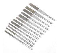 Juego de 12 Limas de Diamante para Joyería 3 mm Varilla Planas Redondas Cónicas para Metal Cerámica Vidrio y Pulido de Precisión