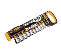 Juego De 12 Piezas De Carraca Reversible Con Dados De 3/8"