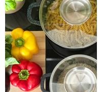 Juego de 12 piezas para la cocina: juego de ollas, cacerolas, set de sartenes, sartén antiadherente con revestimiento que imita el mármol