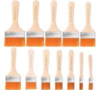 Juego de 12 pinceles planos y anchos – Pinceles para acrílico – Material de pintura – Set de pinceles para óleo – Pinceles para pintura – Set para pintura acrílica