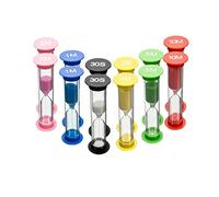Juego de 12 temporizadores de arena de colores 30 seg,1 min,2 min,3 min,5 min,10 min pequeño reloj de arena de colores para la escuela, habitación de los niños, decoración del hogar accesorios