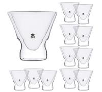 Juego de 12 Vasos de Coctel de Doble Pared 230ml en Vidrio Borosilicato Alta Resistencia MasterPRO