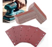 Juego de 120 hojas de lija, papel de lija con velcro, grano rectangular con velcro 40, 60, 80, 100, 120, 150, 180, 240, 320, 400, 600, 800 grano para lijadoras múltiples (80 * 133mm)