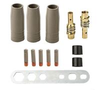 Juego de 13 boquillas de protección revestidas para soplete de soldadura 15AK, taza de gas antiadherente sin aire con apertura de punta de 1,2 mm, accesorios de soldadura de cobre de alta pureza para