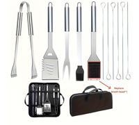 Juego de 13 utensilios para de acero inoxidable en una de transporte, para asar . herramientas portátiles son esenciales para camping al , picnics y barbacoas.