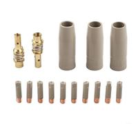 Juego de 15 boquillas de protección revestidas para soplete de soldadura 15AK, puntas de gas sin aire de 0.9 mm con clip de electrodo de cobre, eliminación de escoria antiadherente para accesorios de