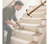 Juego de 15 varillas de metal para escaleras, postes de tensión de latón de 38 pulgadas para una fácil instalación en peldaños de escalera, barras de escalera duraderas y ajustables